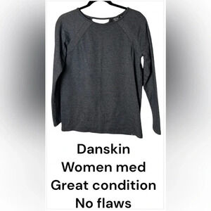 Danskin sweater,women med, top back cut out,pullover, comfy,cotton blend,raglan